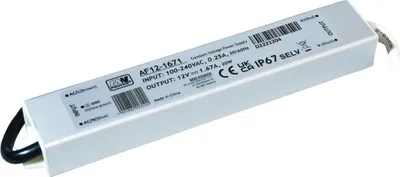Imagen del producto de Fuente de alimentación MW POWER, grado de protección IP67, 12V, 1.67A, 20W, con carcasa de metal