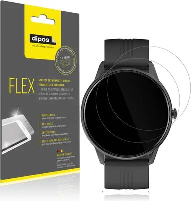 Produktbild von 2x Schutzfolie für Lytimes  1,3 Zoll Smartwatch Folie, 100% Displayabdeckung, dipos Flex