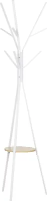 Produktbild von Garderobenständer Standgarderobe Kleiderständer Flurgarderobe Weiß Metall 45x45x180cm für Ordnung im Flur
