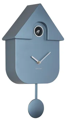 Productafbeelding van Karlsson - Moderne kuuklukkenklok, metalen uitvoering - Blauw - 21,5 x 8,5 x 41 cm