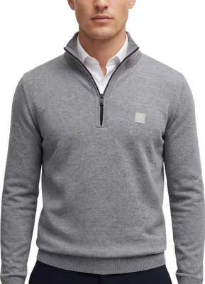 Produktbild von BOSS Orange Kanobix S Half-Zip-Pullover grau