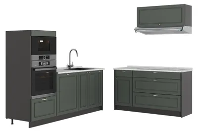 Obrázok produktu pre Kuchyňa Vicco Fame-Line Zelený a zlatý vidiecky dom/antracitová 340 cm, AP Marble, Model 63867