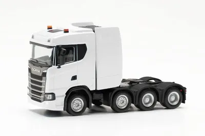 Zdjęcie produktu dla Herpa – ciężarówka Scania CS 20 HD, ciągnik siodłowy do transportu ciężkiego, biały, 315753