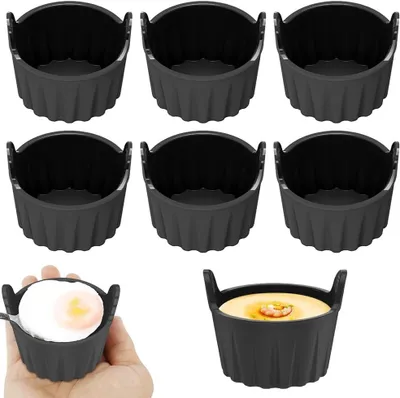 Produktbild von Silicone Muffin Formen, 6 Eiformige Backformen, Wiederverwendbar, Temperatur -40°C bis 230°C, Für Airfryer