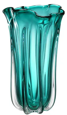 Image de Casa Padrino vase de luxe en verre / vase à fleurs turquoise Ø 19 x h. 34 cm - Accessoires déco