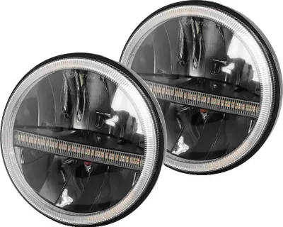 Zdjęcie produktu dla Reflektory motocyklowe, światła drogowe i mijania, wodoodporna konstrukcja, 2 sztuki 7-calowych reflektorów