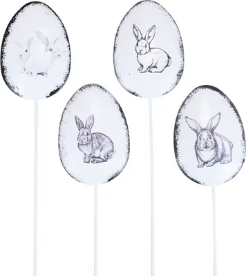 Produktbild von Blumenstecker Metall Ostern Deko-Eier Vintage Osterhasen 8 Stück