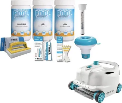 Zdjęcie produktu dla WAYS - Poolpflege - Paket Średni i automatyczny odkurzacz basenowy Deluxe