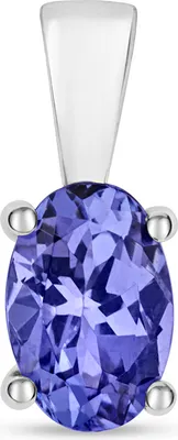 Image de Pendentif Femme Or Blanc 375/1000 avec Tanzanite - 11mm*4mm; TRS3400