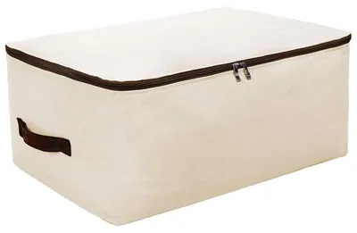 Baumwoll-Aufbewahrungsbeutel 70x55x30 cm, Beige, groß, weich