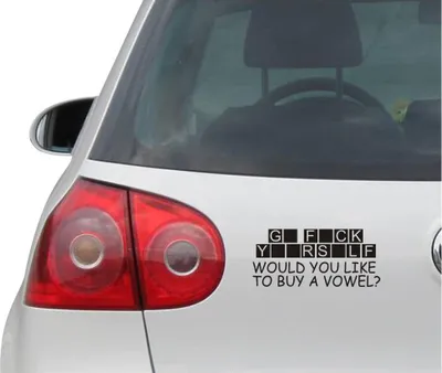 Produktbild von Aufkleber / Autoaufkleber - JDM - Die cut - Buy A Vowel Decal Funny Auto Fenster Laptop Sticker - schwarz - 149mmx63mm