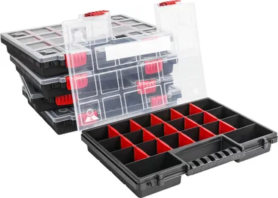 Produktbild von Sortimentskasten Kunststoff x5 Sortimentsbox NORS14 Rot Sortierbox