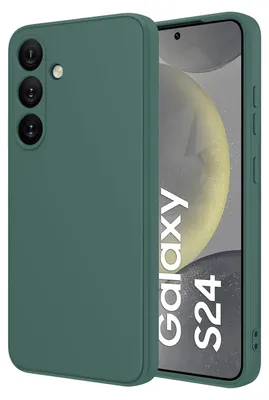 Immagine prodotto di Custodia per Samsung Galaxy S24 Morbido silicone liquido, custodia in gomma antiurto Verde notte