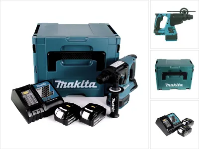 Image de Makita DHR 242 RFJ Marteau perforateur sans fil 18V 2,0J SDS-plus Brushless + 2x batterie 3,0Ah + chargeur + Makpac