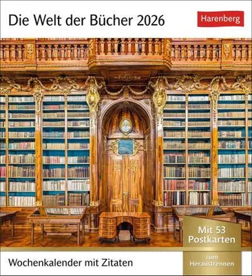 Zdjęcie produktu dla Die Welt der Bücher Postkartenkalender 2026 - Wochenkalender