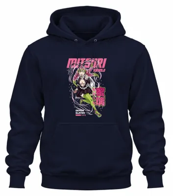 Immagine prodotto di Mitsuri Kanroji Demon Slayer Love Hashira Anime Manga Pink Kawaii Unisex Felpa con cappuccio, Navy, M