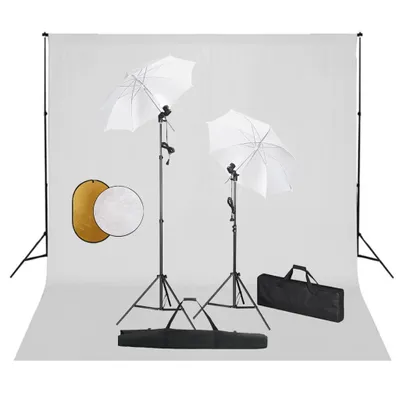 Produktbild von "WINTER SALE"Fotostudio-Set - elegantes Design - mit Leuchten, Schirmen, Hintergrund, Reflektor DE453747 - Lampenstative