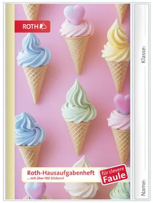 Produktbild von ROTH Hausaufgabenheft Teens für clevere Faule Ice Cream DIN A5