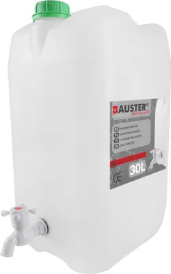Produktbild von BAUSTER® Wasserkanister 30L mit Hahn Kunststoffwasserkanister, Trinkwasserkanister, Handwaschwasser, Wasserkanister mit Hahn für Camping, vertikal