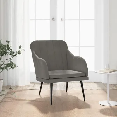 Produktbild von Dunkelgrauer Sessel aus Samt, 63 x 76 x 80 cm