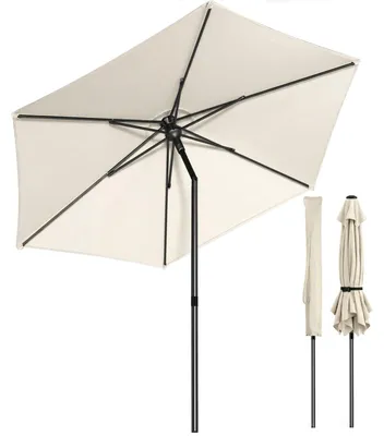 Produktbild von VOUNOT® VOUNOT® Sonnenschirm 270 cm knickbar UV 50+ Sonnenschutz Gartenschirm Balkonschirm Beige