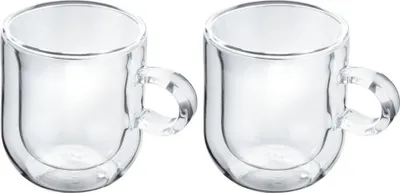 Zdjęcie produktu dla Zestaw 2 filiżanek do espresso Judge, szkło borokrzemowe, 9x6x7 cm, przezroczyste