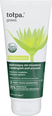Image de TOŁPA Gel douche micellaire vert à effet exfoliant et raffermissant, 200 ml