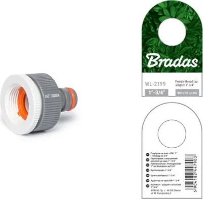 Immagine prodotto di Bradas WL-2199 Hahnstück WHITE LINE 1" + 3/4" grau/weiß