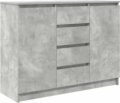 Produktbild von Sideboard mit Schubladen Betongrau 100,5x35x76 cm Holzwerkstoff