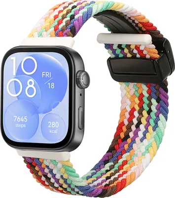 Produktbild von kwmobile Ersatzarmband kompatibel mit Huawei Watch Fit 3 / Fit 4 Armband - Nylonarmband mit Magnetverschluss - Mehrfarbig