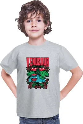 Produktbild von Kinder T-Shirt Japan Anime Manga Pokemon Venusaur, 7-8 Jahr - 128 / Grau