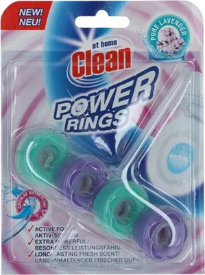 Produktbild von At Home - Clean - Toilettenblock - Power Rings - Reiner Lavendel - Extra Stark - 1 Block - 1 Stück