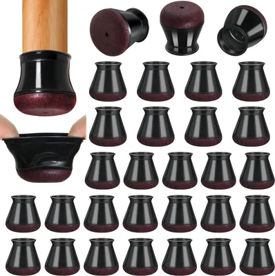 Imagen del producto de Tapas para patas de sillas de silicona, 32 unidades, de 20,1 a 30 mm, con fieltro, para patas de sillas
