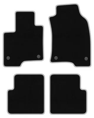 Produktbild von Fußmatten Automatten Velours Schwarz/Silber für Fiat Panda III 2012- Set 4-tlg