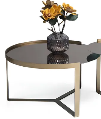 Productafbeelding van Modern glazen salontafel, woonkamertafels, elegante bijzettafels