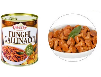 Produktbild von Pfifferlinge in Olivenöl 800 gr. - Demetra