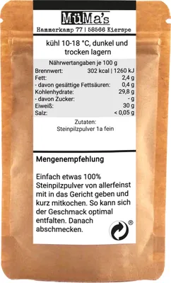 Produktbild von 100% Steinpilzpulver - Steinpilz gemahlen - 1a Premium Gourmet Gewürz - 30g