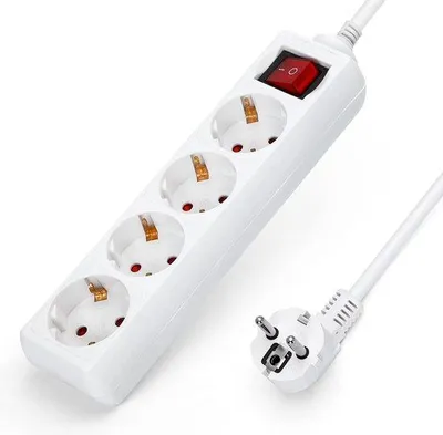 Produktbild von Vierfach Steckerleiste mit Schalter und Kindersicherung, 3m Kabel weiß