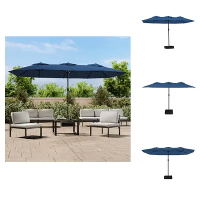 Immagine prodotto di vidaXL Ombrellone doppio blu 449x245 cm - Ombrelloni e tende da sole