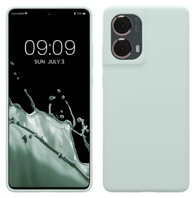 Produktbild von kwmobile Handyhülle für Motorola Moto G85 5G Hülle - Case Silikon - Kabelloses Laden - Schutzhülle Cover in Cool Mint