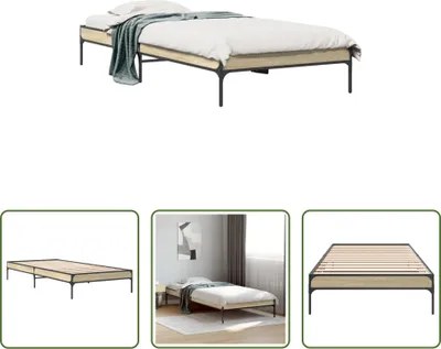 Produktbild von The Living Store Bettgestell Sonoma-Eiche 90x200 cm Holzwerkstoff und Metall