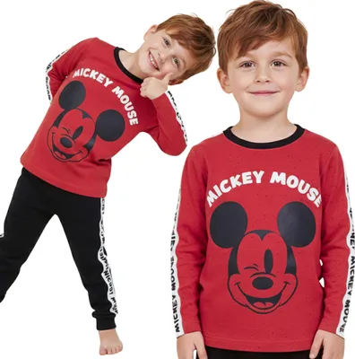 Obrázok produktu pre DISNEY Mickey Mouse Dvojdielne pyžamo pre chlapcov, bavlnené pyžamo s dlhými rukávmi 5-6 lat 116 cm