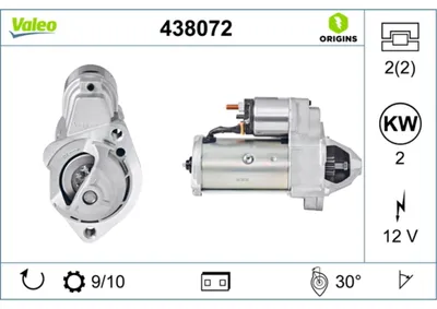 Immagine prodotto di Motorino di avviamento 12 V 2 kW 10 denti VALEO per, tra le altre, VW PASSAT
