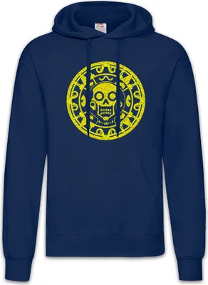 Produktbild von Urban Backwoods Aztec Skull Symbol, Herren Hoodie, Farbe: Navy, Größe: 4XL