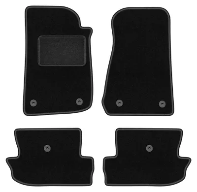 Image de Tapis de sol en moquette pour Jeep Wrangler IV 2017- (tout-terrain) – jeu 4 pièces, noirs, sur mesure – Wielganizator LUX