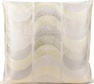Produktbild von Kissenhülle - Creme - Goldgelb - Silbergrau - Polyester - Baumwolle - 50 x 50 cm - mit Reißverschluss