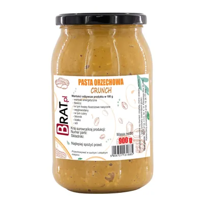 Zdjęcie produktu dla Pasta orzechowa CRUNCH 900g Brat.pl