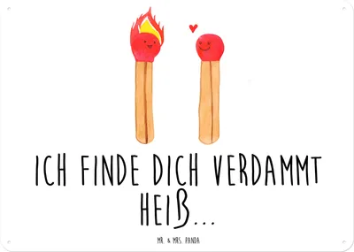 Produktbild von Mr. & Mrs. Panda tafel Streichhölzer DIN A3 - Weiß - Geschenk, Metallbild, Wandbild, Blechschild, Liebesgeschenk, Schild, Türschild, Liebesbeweis, Freundin