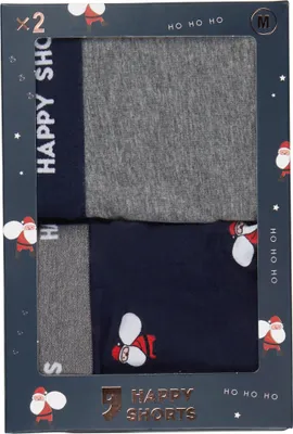 Produktbild von Happy Shorts Herren Retro Boxer 2-Pack Jersey XMAS - Santa - Größe S