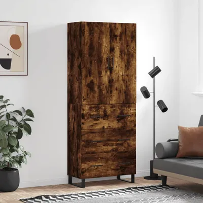 Produktbild von vidaXL Highboard Räuchereiche 69,5x34x180 cm Holzwerkstoff